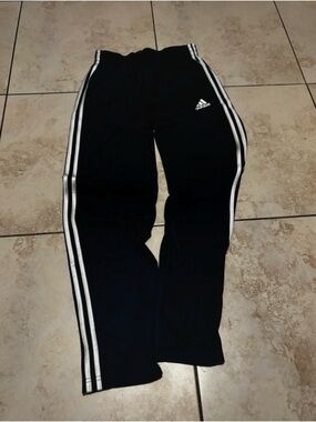 Adidas - Dark Blue Track Pants with White Side Stripes